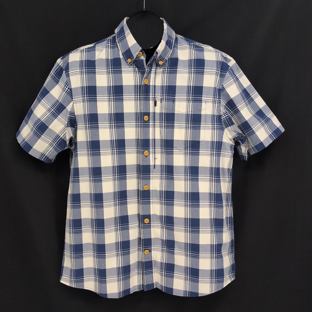Duluth Check Plaid Button Down Shirt Relaxed Fit Workwear Pockets Outdoor Medium
